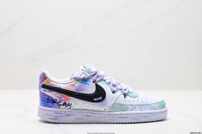 公司级Nike Court Vision Lo ‘Diy’定制 低帮百搭 透气休闲运动板鞋 兼顾舒适脚感和出众风范 演绎匠心之作 结构性的支撑贴合感结合复古篮球