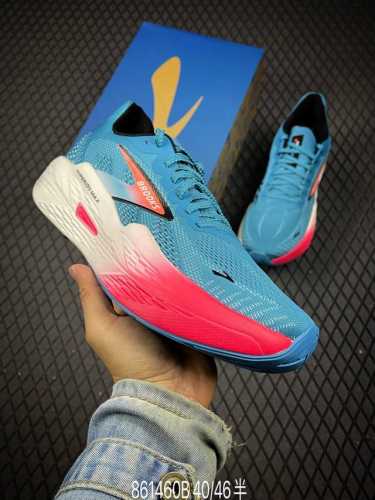 B 布鲁克斯Brooks Hyperion Max 2 烈风2系列低帮透气缓震支撑休闲运动慢跑鞋“网织黑浅绿红”110434 1D 411 尺码：40 41 4