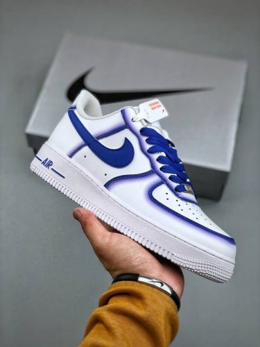nike Air Force 1 Low’07蓝色星球 空军一号低帮休闲板鞋 定制皮料 定制鞋盒 配件齐全 原楦原纸板 纯正空军版型 内置全掌气垫 货号：Zh0