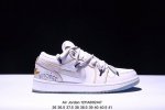 公司级头层！耐克nike Air Jordan 1 Low Aj1 乔1 解构绑带低帮潮流缓运动休闲板鞋。Aj1 低帮拼接 完美版型真头层牛皮# 内置缓震气垫