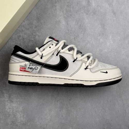 本地 核心私 Nk Sb Dunk Low Sup X 石头岛三方联名 米白黑勾 周年高端定制 低帮休闲板鞋 #定制鞋盒 大厂纯原品质出货 超高清洁度 皮料切割