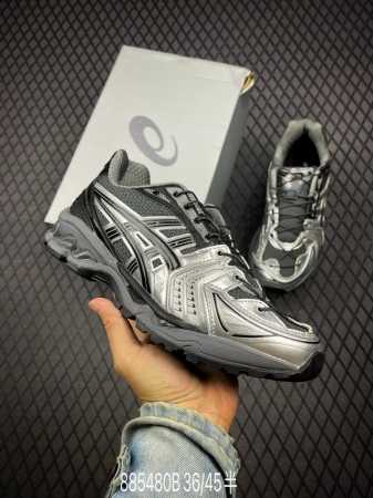 b 公司级asics Gel-Kayano 14 公司级版本 银黑灰 亚瑟士运动休闲透气专业跑鞋 采用工程弹性双层再生针织密度鞋面材质 后跟3D可视gel缓震乳 - 点击图像关闭
