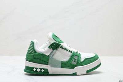 真标全新Lv路易威登Louis Vuitton Trainer Sneaker Low休闲运动文化百搭板鞋 尺码:36-45 Id:Jed212-Fje