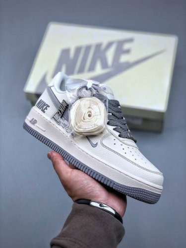 Nike Air Force 1 Low 07 白灰多重小钩满天星原楦头原纸板 打造纯正低帮空军版型专注外贸渠道 全掌内置蜂窝气垫 原盒配件 原厂中底钢印、拉帮