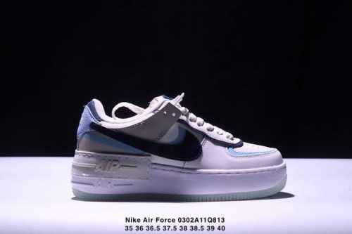 真标耐克Nike Wmns Air Force 1 Shadow全新少女系解构主义设计 马卡龙空军一号轻量增高低帮百搭板鞋 为经典设计注入玩味元素 分层结构、加