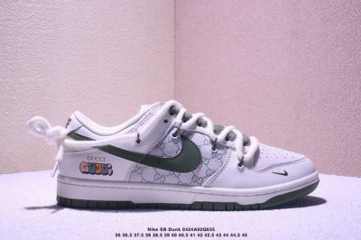 海外爆款限量发售！公司级 Nike Sb Dunk Low“ 古驰联名 米绿插花” 周年高端定制 低帮休闲板鞋 定制鞋盒 大厂纯原品质出货 超高清洁度 皮料切割