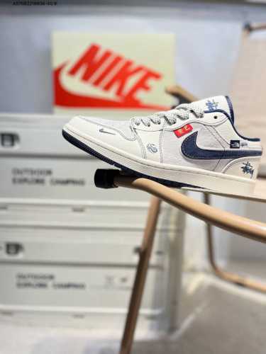 公司级头层皮斯图西 X 乔丹Air Jordan 1 Low Aj1低帮系列篮球鞋 官方同步配色 原装级产物 #拒绝公底 立体鞋型 细节完美 高清洁度Yx506