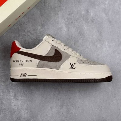 本地 核心私 nike Air Force 1'07 Low X Lv 联名 米棕红尾 空军一号低帮休闲板鞋 #定制皮料 定制鞋盒 配件齐全 原楦原纸板 纯正空
