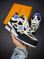 LV-路易-威登trainer 2024走秀最新款原版1：1开发复刻！！上脚非常舒适 做工精细鞋面由意大利进口小牛皮拼接，侧边饰有品牌LOGO标志，进口网布垫脚