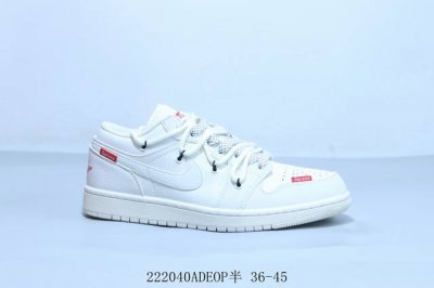 乔丹Air Jordan 1 Low Aj1 乔1低帮复古文化休闲运动篮球鞋绑带 Supreme 2 40Adeop半 36-45