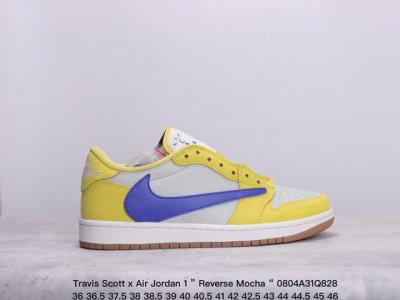 公司级aj1倒勾travis Scott X Air Jordan 1 ” Reverse Mocha “ Aj1乔1 Ts 闪电 联名倒钩 低帮文化篮球鞋 完