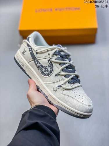 海外爆款限量发售！公司级 Nike Sb Dunk Low“Lv系列 绑带涂鸦灰勾” 周年高端定制 低帮休闲板鞋 定制鞋盒 大厂纯原品质出货 超高清洁度 皮料切