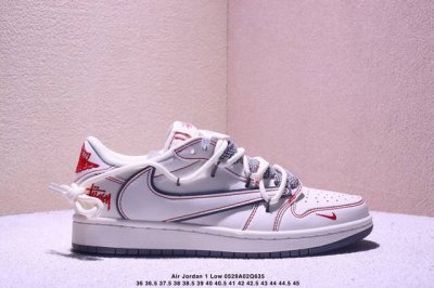 Travis Scott X Fragment Design X Jordan Air Jordan 1 Low Og Sp 北面联名 时尚方格 多方联名合作融