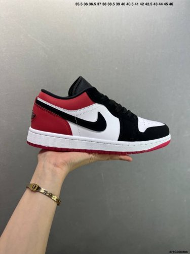 公司级Air Jordan 1 Retro Low ”White Black Gym Red“ 黑红 官方同步新色 原装级产物 拒绝公底 立体鞋型 细节完美 高