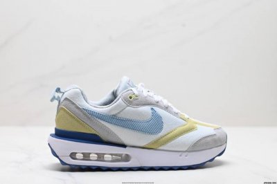 公司级Nk Air Max Dawn 黎明系列低帮气垫百搭休闲运动慢跑鞋 采用柔软翻毛皮和透气梭织材料打造利落鞋面 中底和鞋跟融入现代感线条设计 兼具复古风格与
