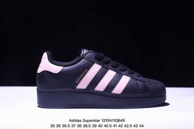 Adidas 阿迪达斯 贝壳头厚底松糕系列 男女鞋真标半码制，原楦原纸版数据开发版型，采用粒面环保牛剖革鞋面材质，内嵌eva环保鞋垫，外置耐磨防滑鞋底组合扇贝防