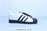 阿迪达斯Adidas三叶草 Originals Superstar 贝壳头系列低帮经典百搭休闲运动板鞋黑白太极 212220Adtit半 35-45
