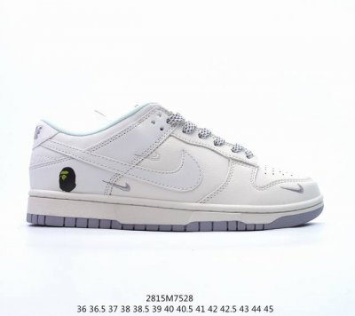 福利款日本里原宿潮流品牌a Bathing Ape安逸猿bape X Nike Sb Dunk Low Bape 扣篮系列低帮休闲运动滑板板鞋“皮革米白猿人头深