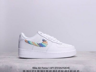 耐克 Nike Air Force 1 Af1耐克 低帮 空军一号休闲板鞋 全白 彩虹 Xm0723Q546
