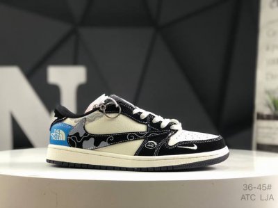 公司级带半码 耐克 Aj1倒勾Travis Scott X Air Jordan 1 ” Reverse Mocha “ Aj1乔1 Ts 闪电 联名倒钩 低帮