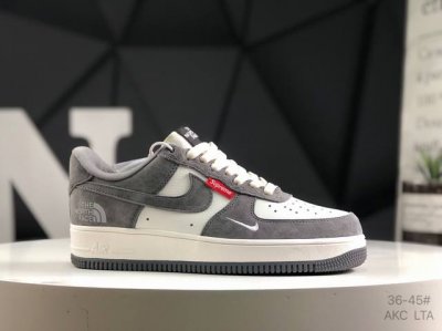 海外爆款限量发售！高端定制 耐克 Nike Air Force 1 '07 Low 北面联名--- 猪八白灰 高端定制 低帮休闲板鞋 定制鞋盒 大厂纯原品质出货