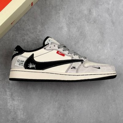 本地 核心私 Travis Scott X Fragment Design X Air Jordan 1 Low Og Sp Aj1 乔1 斯图西联名 米黑织布