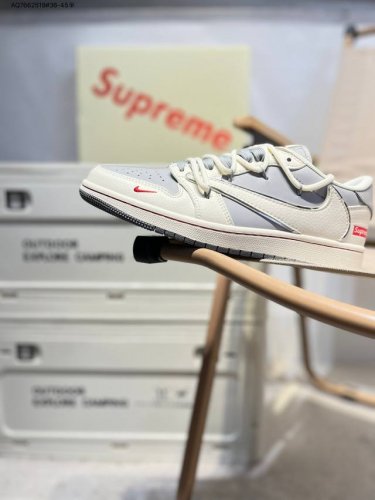 公司级头层皮Supreme X 乔丹Air Jordan 1 Low Aj1低帮系列篮球鞋 官方同步配色 原装级产物 #拒绝公底 立体鞋型 细节完美 高清洁度S