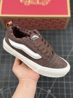 范斯vans Vault Knu-Skool 坎普尔 茱利安系列低帮复古硫化休闲运动板鞋“深咖啡棕白肥胖版” 男女鞋硫化工艺#升级原装铝楦数据开发鸟嘴楦型#精准
