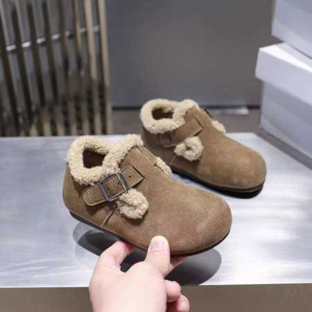 勃肯加绒童鞋 Birkenstock勃肯加绒保暖洋气豆豆鞋 真皮软底可爱保暖防冻网红爆款 外侧魔术贴，26-37 - 点击图像关闭