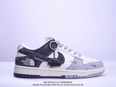 海外爆款限量发售！公司级 Nike SB Dunk Low“北面联名 猪八拼色蓝勾” 周年高端定制 低帮休闲板鞋 定制鞋盒 大厂纯原品质出货 超高清洁度 皮料切