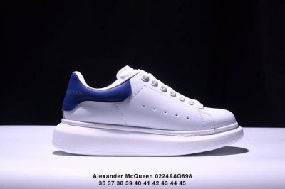 真标意大利高奢品牌Alexander Mcqueen亚历山大 麦昆 Sole Leather Sneakers低帮时装厚底休闲运动小白鞋 货号:553770 W