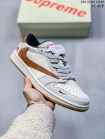 公司级aj1倒勾travis Scott X Air Jordan 1 ” Reverse Mocha “ Aj1乔1 Ts 闪电 联名倒钩 低帮文化篮球鞋 完