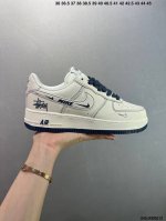 公司级Nike Air Force 1 ‘07 Low “斯图西联名 米灰小三勾”空军一号 低帮 运动鞋 休闲鞋 折边针车 工艺难度大 原楦头原纸板 原装鞋盒