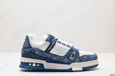 真标全新lv路易威登louis Vuitton Trainer Sneaker Low休闲运动文化百搭板鞋 尺码:36-44 id:Jzd474-Sje
