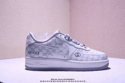 海外爆款限量发售！高端定制Nike Air Force 1 '07 Low 古驰联名---白灰印花 高端定制 低帮休闲板鞋 定制鞋盒 大厂纯原品质出货 超高清洁