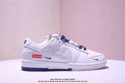 海外爆款限量发售！公司级 Nike Sb Dunk Low“ Supreme联名 白蓝双拼小勾” 周年高端定制 低帮休闲板鞋 定制鞋盒 大厂纯原品质出货 超高清