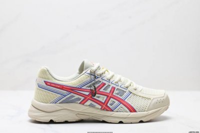 公司级Asics 亚瑟士 透气网眼鞋面配合部分合成革材质，全新Rearfoot Gel后置凝胶缓冲效果日本专业跑鞋品牌-亚瑟士Asics Gel-Contend