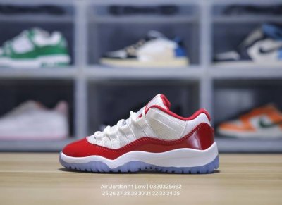 jordan 乔丹 童鞋 原楦原纸版数据开发版型 采用漆皮牛培革鞋面材质 厂级拉帮注胶效果官方经典配色 耐克Air Jordan 11 Low迈克尔 乔丹11代