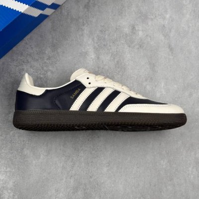 本地 核心私 阿迪达斯 三叶草Adidas Originals Samba Og Night Indigo Crew White 桑巴舞系列绅士德训足球风百搭低