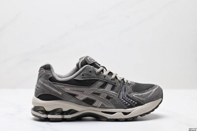 公司级Asics 亚瑟士 透气网眼鞋面配合部分合成革材质 采用全新Ahar+橡胶材质,更加耐磨日本专业跑鞋品牌 Asics 亚瑟士 Gel-Kayano 14