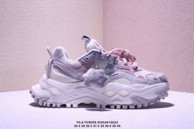 210 Fila Fusion斐乐潮牌 Bianco 硬糖 时尚百搭 耐磨增高 低帮 老爹鞋 女款 白灰 xm0325Q222