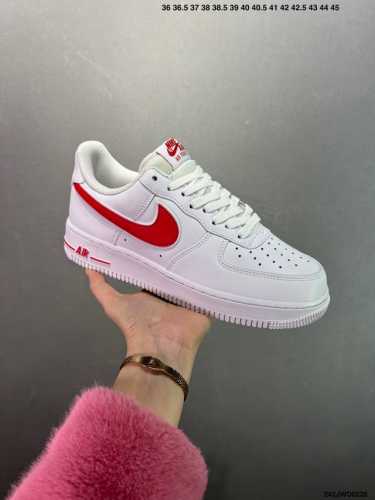 公司级Nike Air Force 1 Low ’07 白红双勾 空军一号低帮休闲板鞋 原厂定制皮料 原楦原纸板 纯正版型 正品Nfc感应芯片 高清洁度 内置全