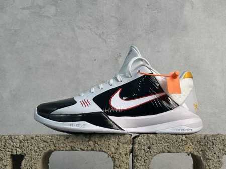 Star版本 放店私 科比5 Nike Kobe 5 低帮 篮球鞋 黑白李小龙 货号：Cd4991-101 尺码：40 40.5 41 42 42.5 43 4 - 点击图像关闭