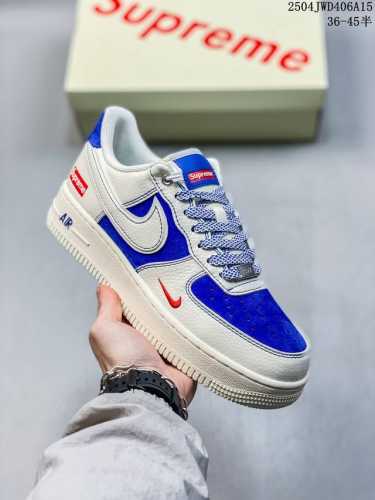 海外限量发售！公司级Nike Air Force 7 Low “Supreme联名 米白群青”空军一号 低帮 运动鞋 休闲鞋 折边针车 工艺难度大 原楦头原纸板