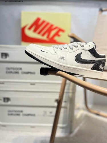 公司级头层皮斯图西 X 乔丹Air Jordan 1 Low Aj1低帮系列篮球鞋 官方同步配色 原装级产物 #拒绝公底 立体鞋型 细节完美 高清洁度Xs608