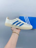 adidas Originals Gazelle Indoor 舒适百搭 防滑耐磨 低帮 板鞋 男女款 米白蓝 德训鞋 Size：如图 编码：K603K0710