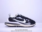 Sacai x Nike VaporWaffle royal fuchsia网布绒面革一脚蹬 运动减震防滑耐磨透气轻便低帮生活休闲鞋男女同款灰白 XM1028Q