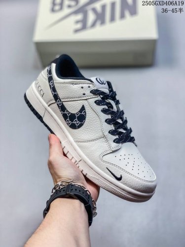 海外爆款限量发售 公司级 Nike Sb Dunk Low 古驰联名 米白黑勾 周年高端定制 低帮休闲板鞋 定制鞋盒 大厂纯原品质出货 超高清洁度 皮料切割干净