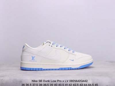 公司级 耐克 Nike Sb Dunk Low Pro X Lv 路易威登 联名复古低帮休闲运动滑板板鞋。采用脚感柔软舒适zoomair气垫，有效吸收滑板等极限
