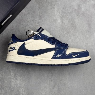 本地360 核心私 travis Scott X Fragment Design X Air Jordan 1 Low Og Sp 乔1 耐克联名 刺绣米蓝 低